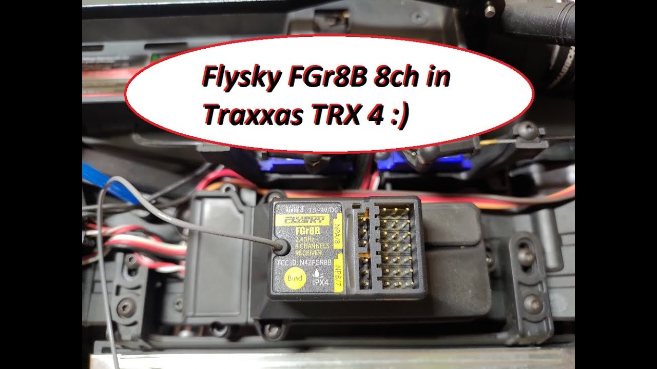 Flysky Noble NB4 с 8-канальным ресивером FGr8B, установленным в Traxxas TRX 4 с круиз-контролем.