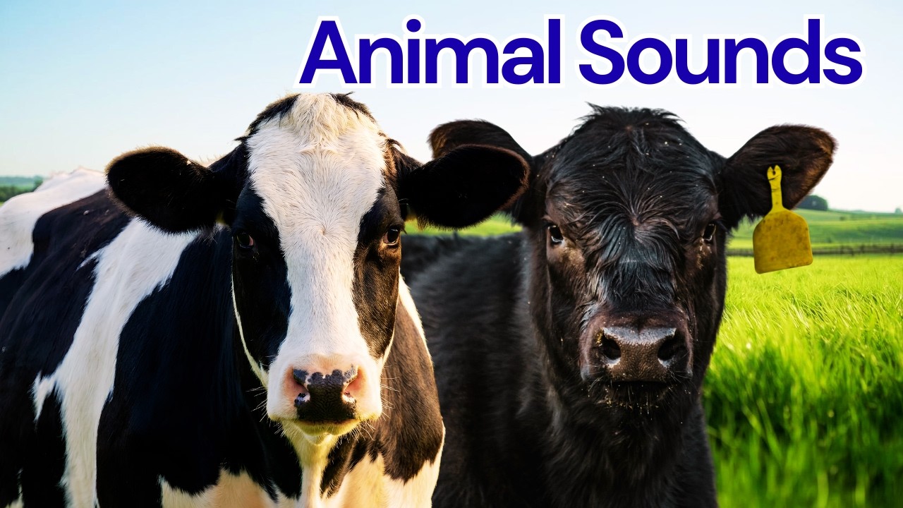 Animal Sounds For Kids🐮| Baby Animals and Farm Animals Sounds | Cow, Dog, Cat, Horse