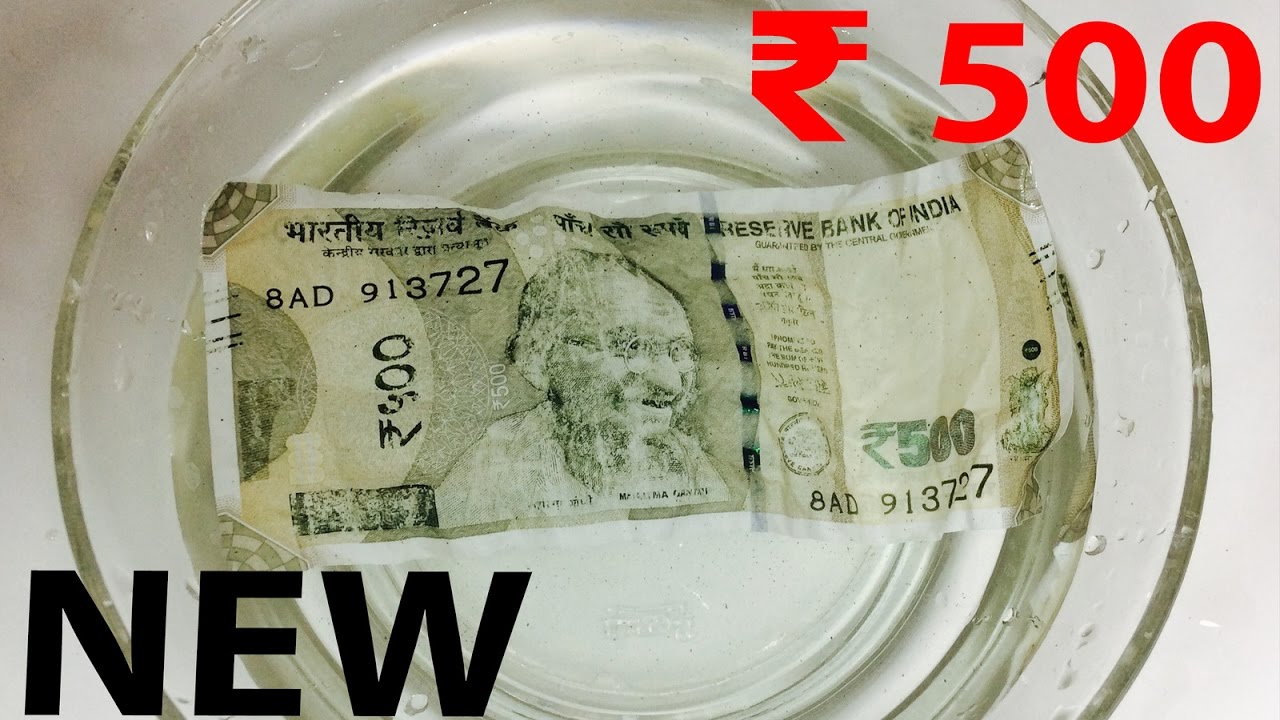 New 500 RUPEE NOTE Water Test |  Waterproof?