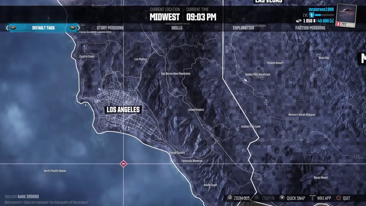 The Crew - United States World Map & Major Cities - Open World Racer - PS4 - HD