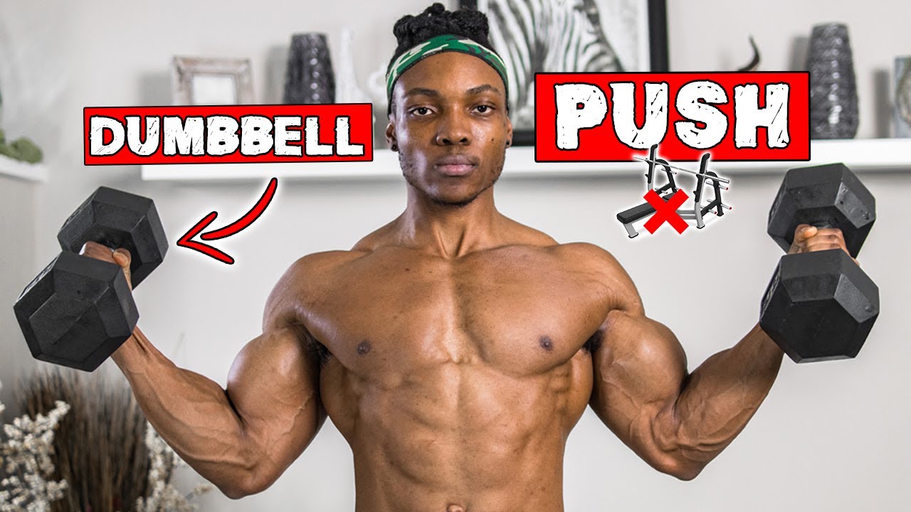 DUMBBELL PUSH WORKOUT AT HOME | LIGHT DUMBBELLS ONLY | NO BENCH