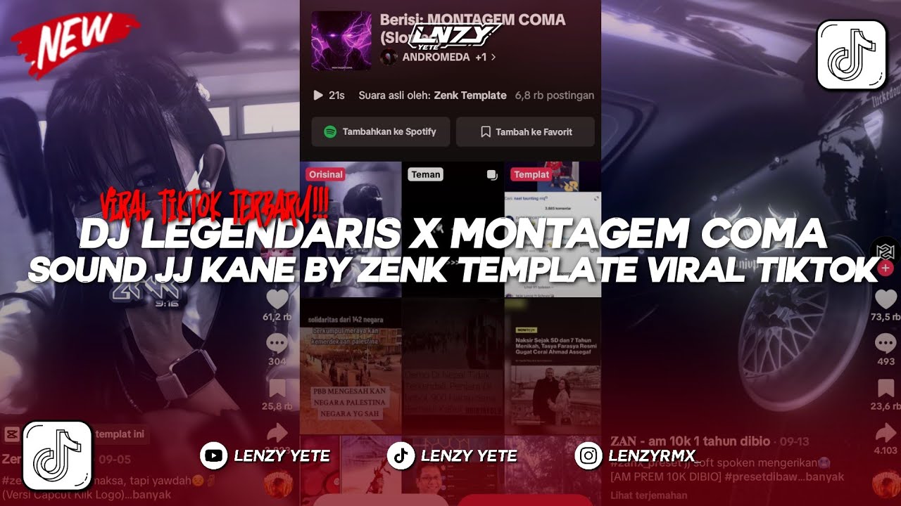 DJ LEGENDARIS X MONTAGEM COMA | SOUND JJ KANE BY ZENK TEMPLATE VIRAL TIKTOK YANG KALIAN CARI!!!