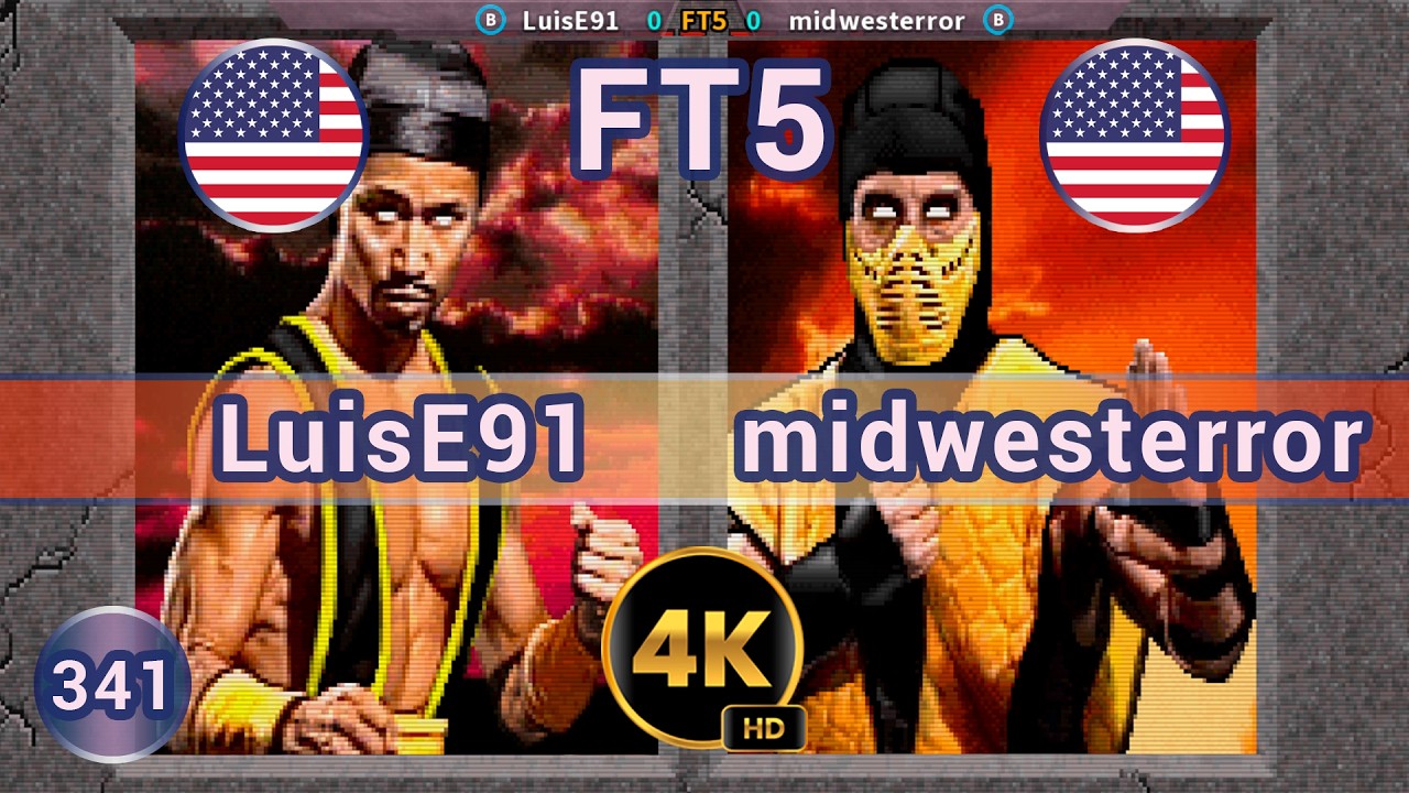 MK2 - 🇺🇸 LuisE91 vs midwesterror 🇺🇸 FT5 /4K 60 FPS #mk2 #mortalkombat2 #team99hits #t99h #fightcade