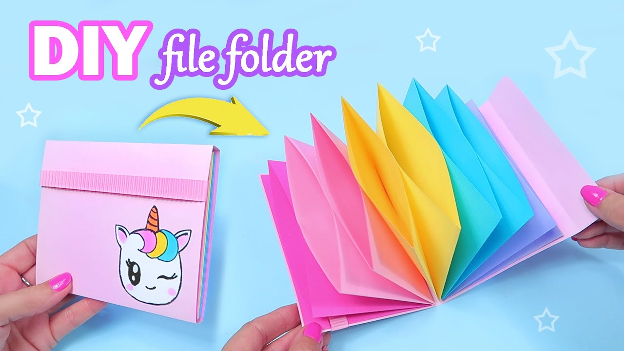 DIY Paper File Folder Easy 🦄 DIY Paper Organizer - Easy Paper Crafts - Back to School