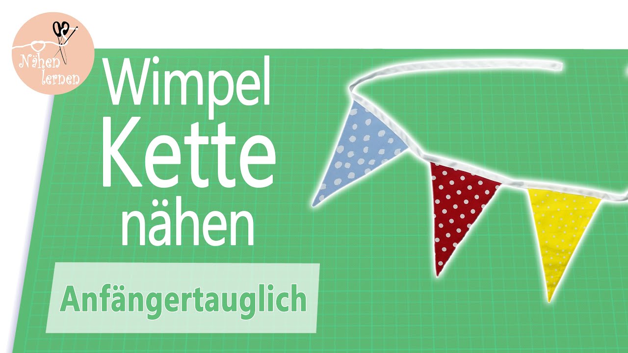 Einfache und schnelle Wimpelkette nähen (perfekt für Stoffreste]