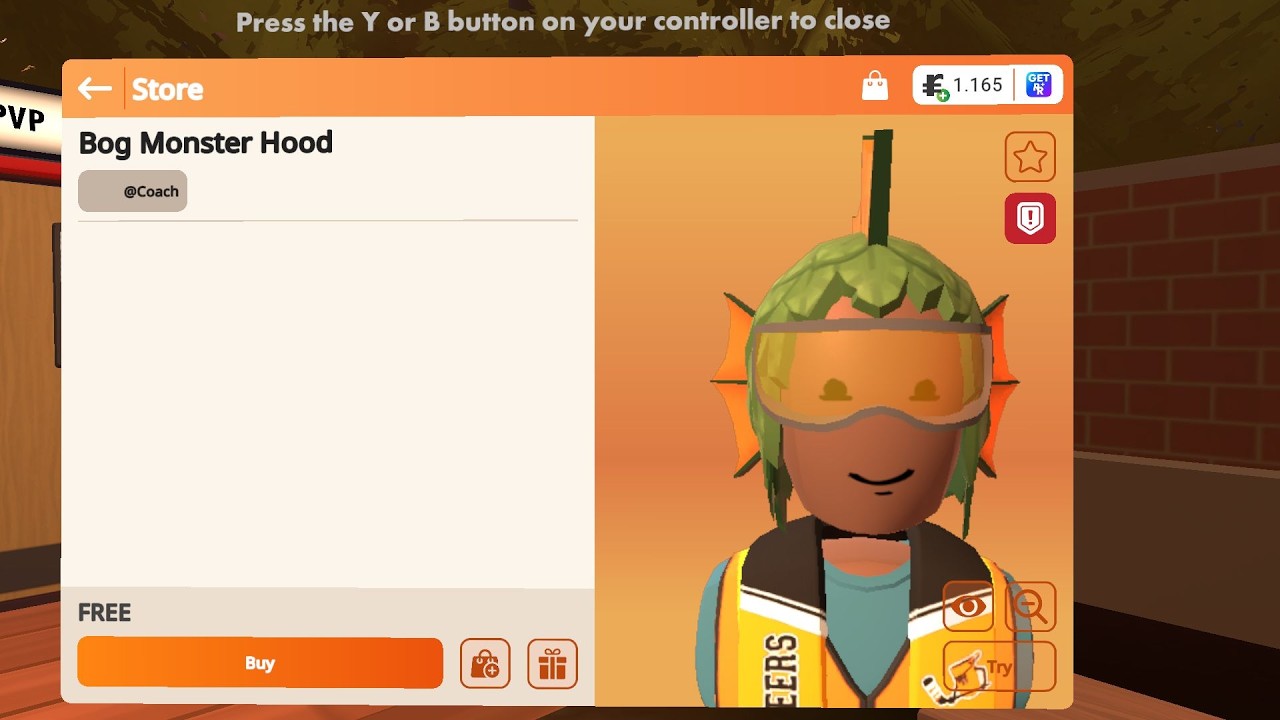 Rec Room - Free Avatar item bug (^Party_Hub_BETA)