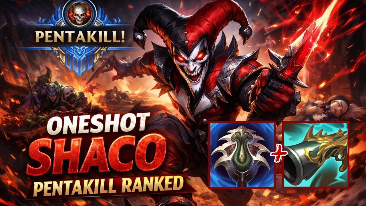 Oneshot Pentakill Shaco - S15 Diamond Ranked [League of Legends] Full Gameplay - Infernal Shaco