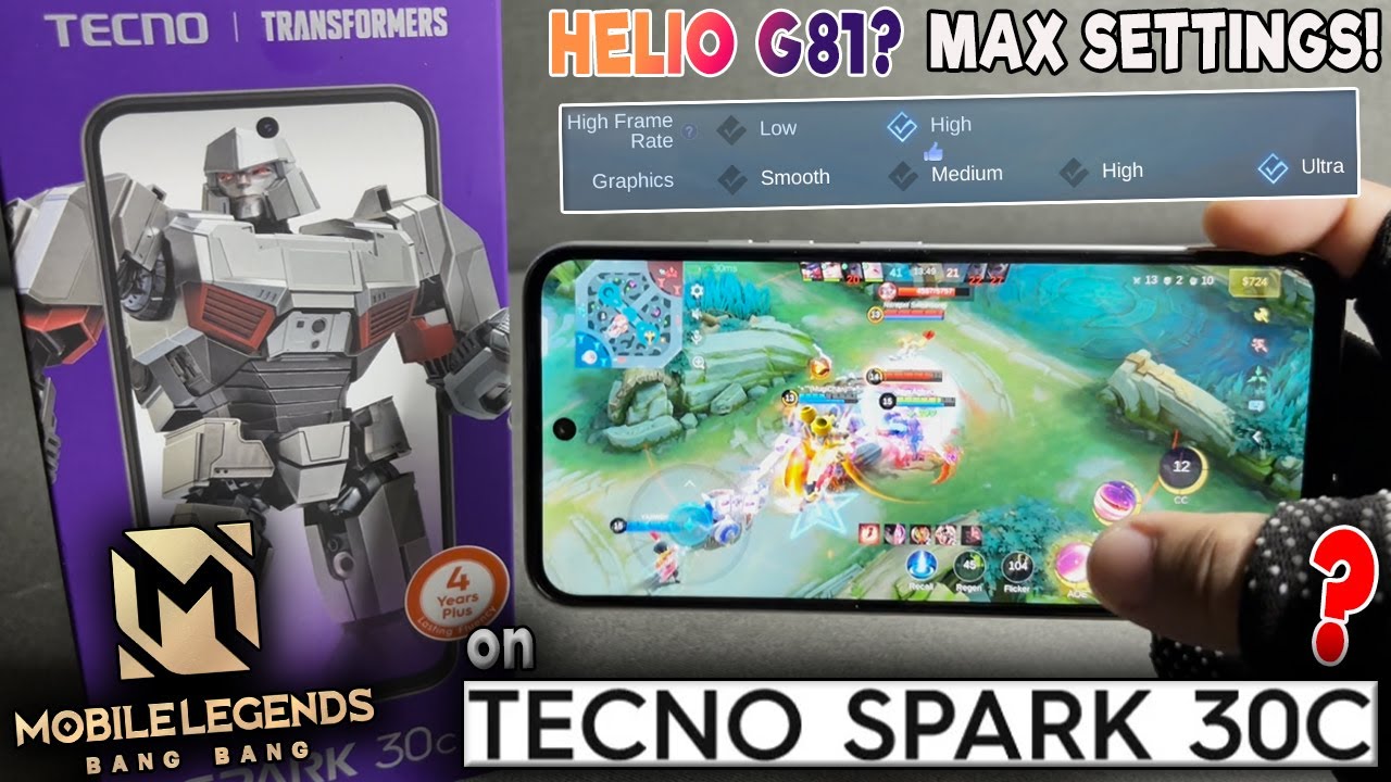 Mobile Legends: Bang Bang GAME TEST on TECNO Spark 30C (8GB) | HELIO G81? MAX SETTINGS? PLAYABLE BA?
