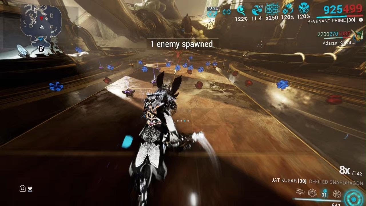Warframe Jat Kusar kill a Juggernaut 225 lvl in 1 hit.