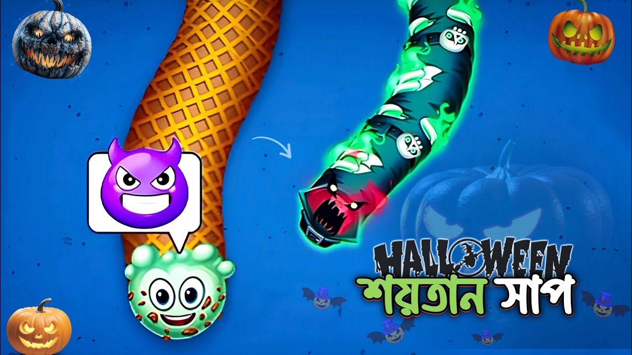 Halloween New Event | শয়তান সাপ 😲 | Worms Zone | Bangla Gameplay | By Faruk Gamer 