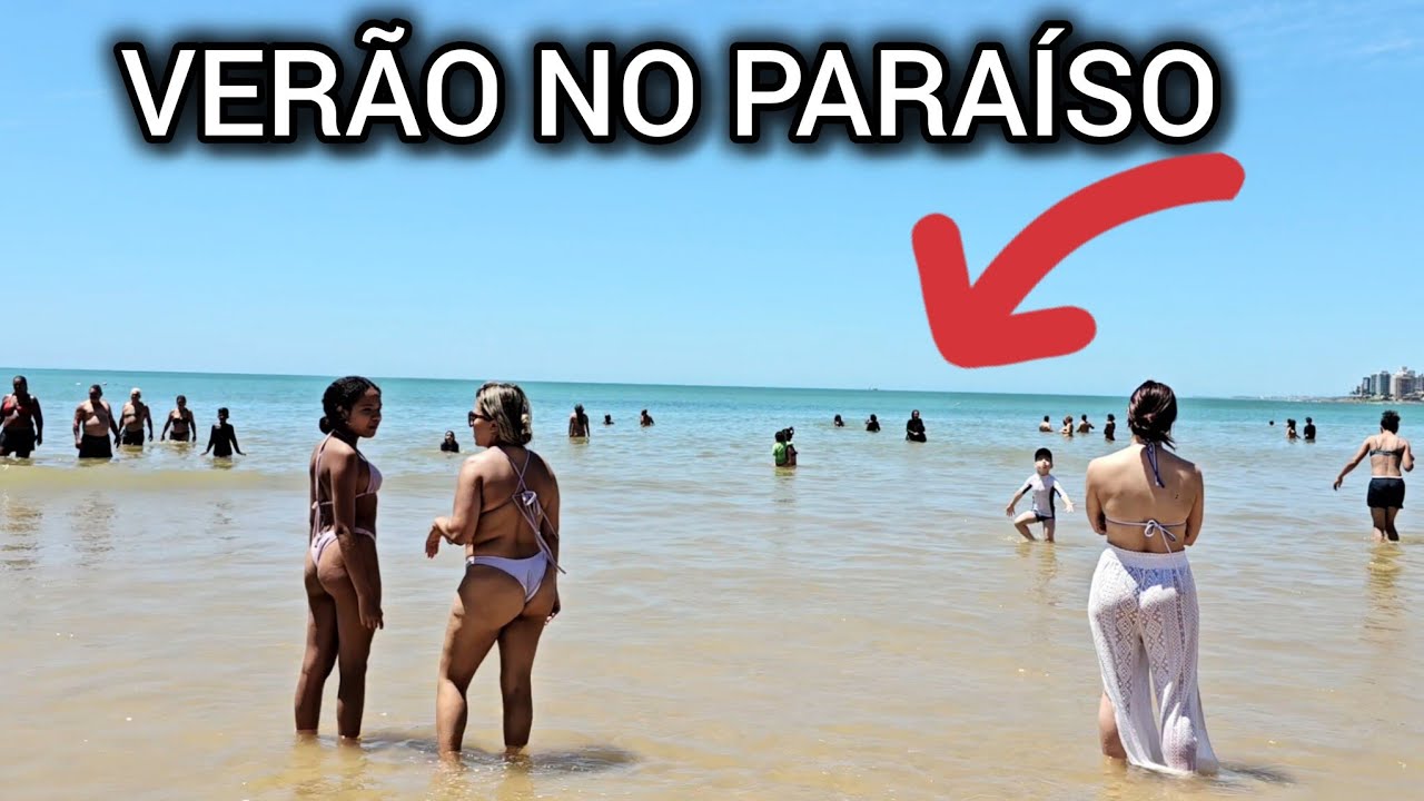 PRAIAS CHEIAS NO VERÃO EM GUARAPARI.