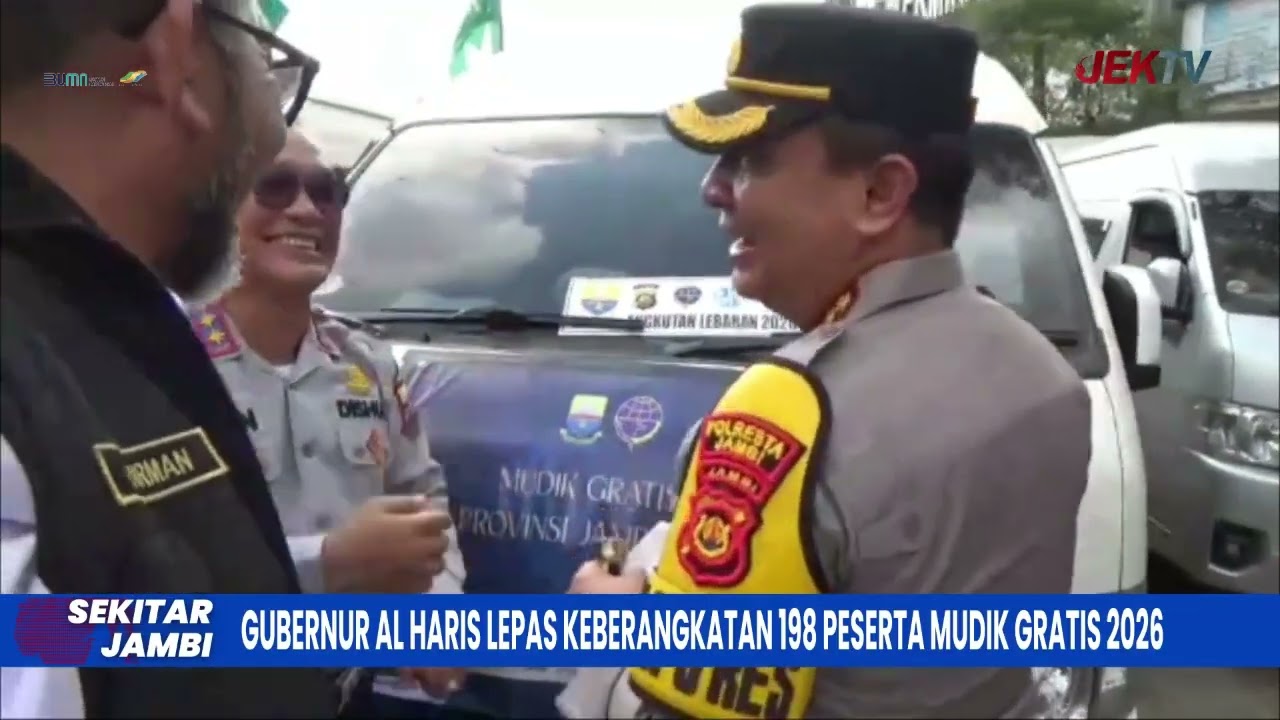 GUBERNUR AL HARIS LEPAS KEBERANGKATAN 198 PESERTA MUDIK GRATIS 2026