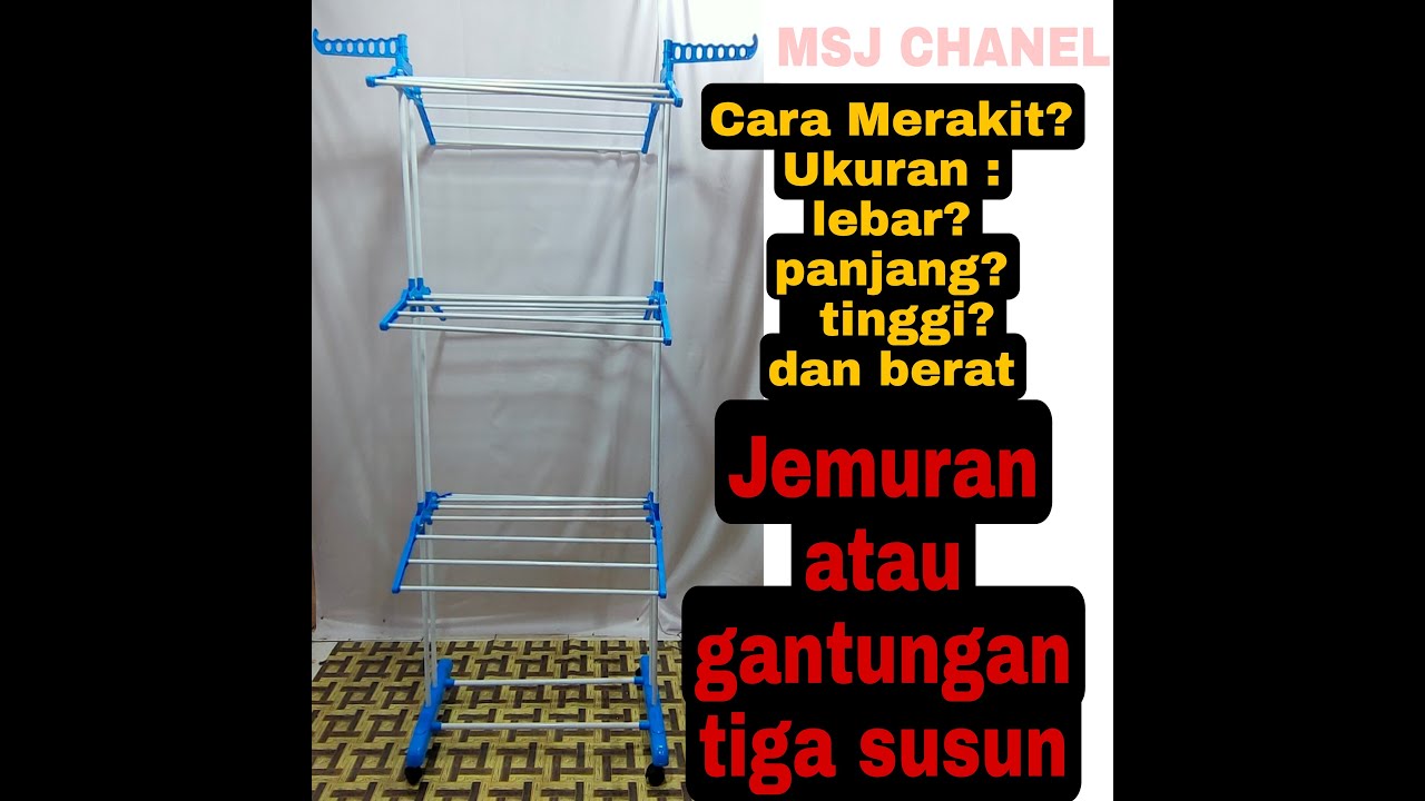 jemuran tiga susun atau gantungan tiga susun msj