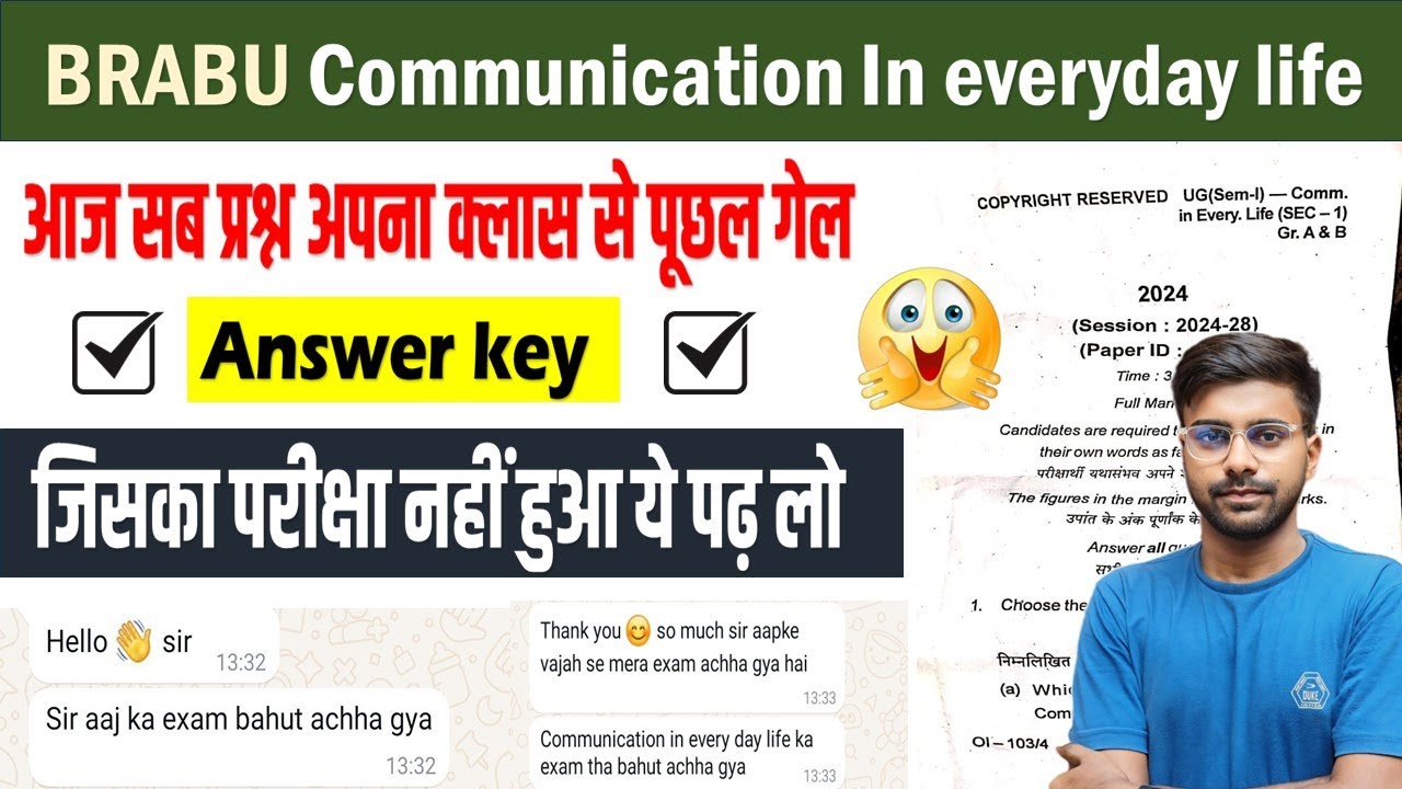 BRABU Communication in everyday life question | Brabu communication in everyday life answer key 2025