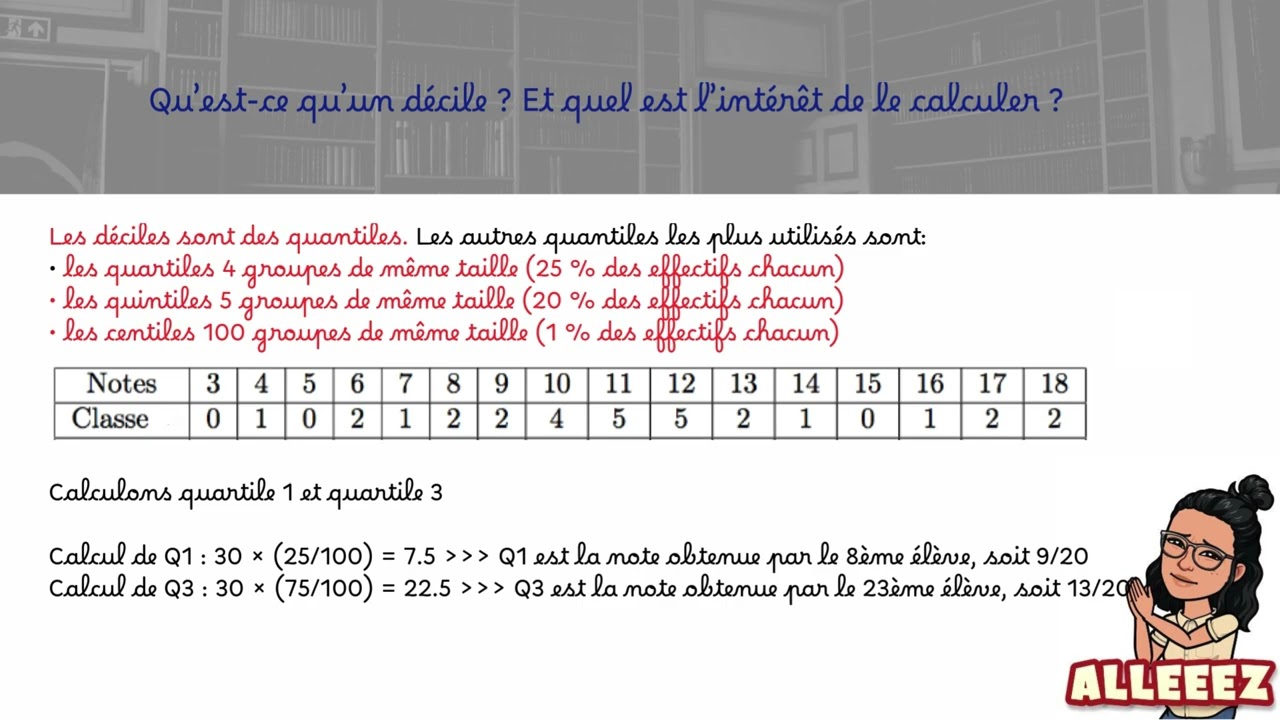 Tous niveaux (lyc&eacute;e, L1) - Outils math&eacute;matiques appliqu&eacute;s aux SES - Les d&eacute;ciles et leur int&eacute;r&ecirc;t