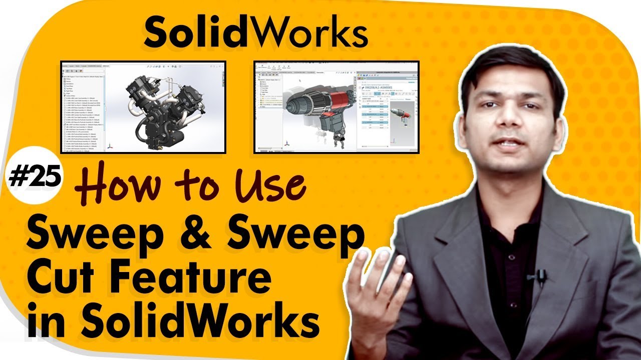 How to Use Sweep and Sweep Cut Feature in SolidWorks - Part Modeling in SolidWorks - SolidWorks