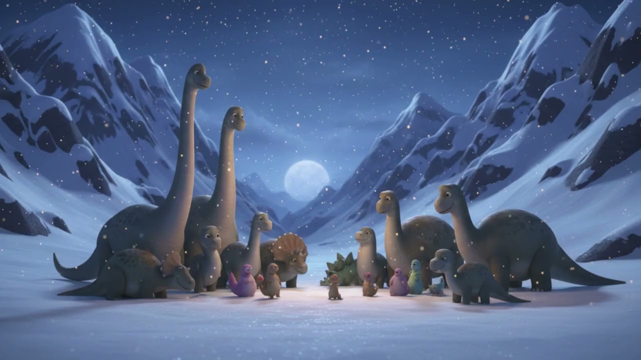 Märchen🦕❄️ Die geheimnisvolle Winternacht im Dinotal ❄️🦕