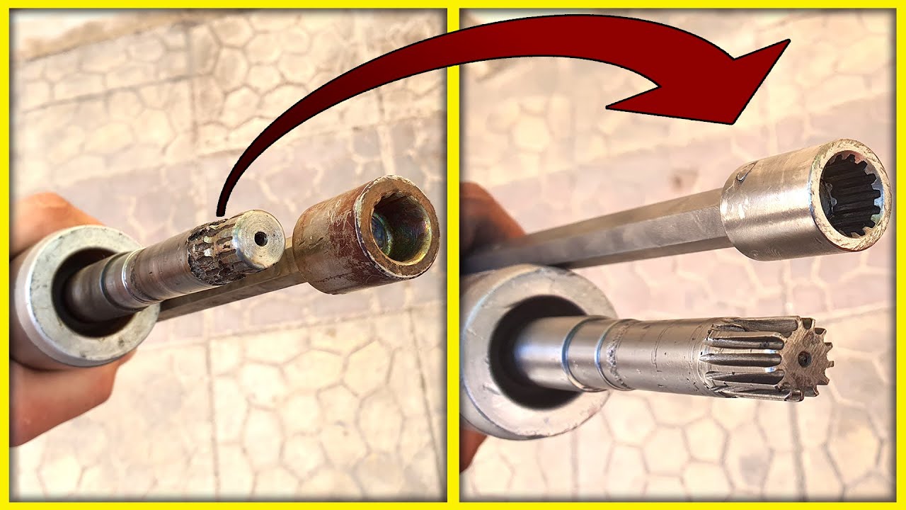 Submersible water pump motor shaft serrate broken! Remake a new splines on leathe machine !!