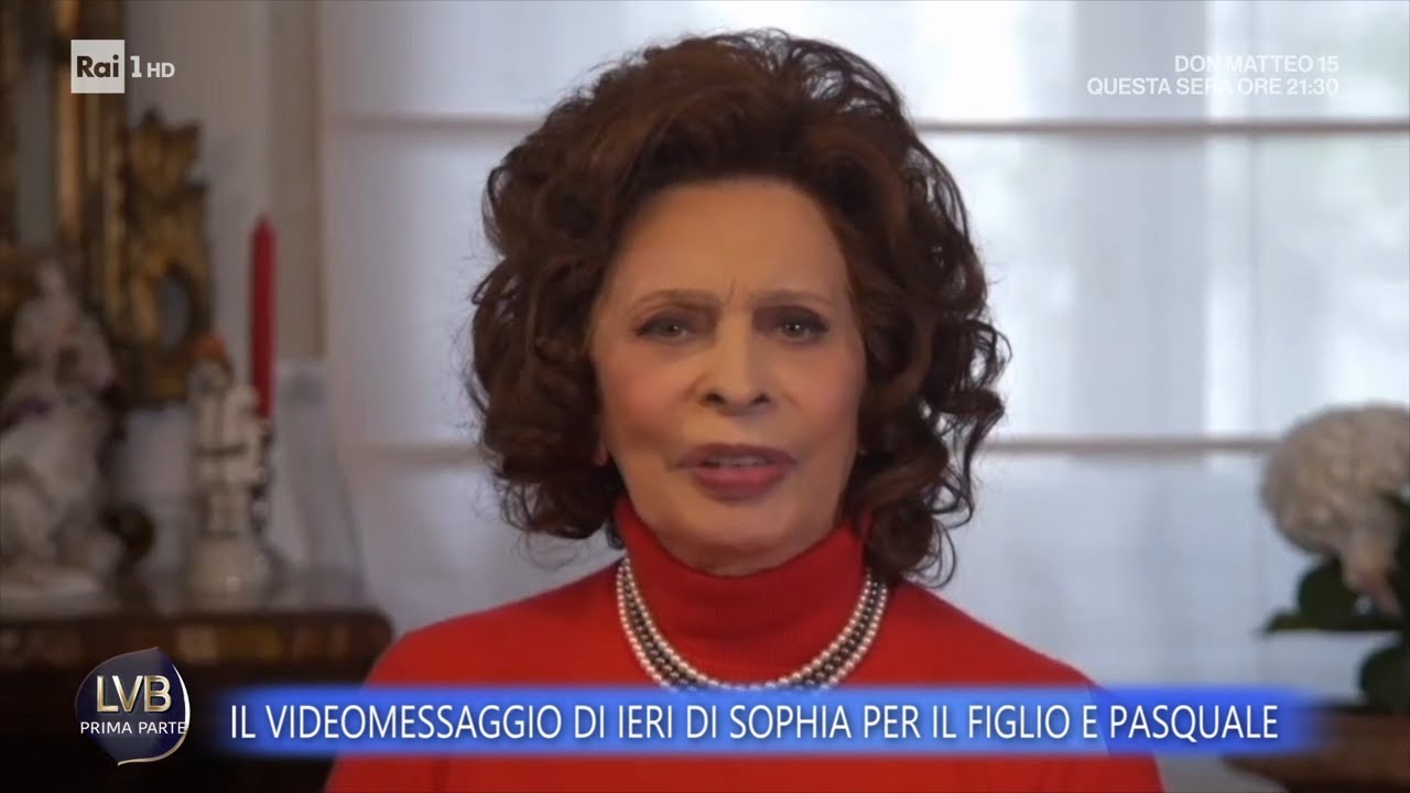 Il videomessaggio di Sophia Loren al figlio Carlo e a Pasquale Esposito - La volta buona 12/02/26