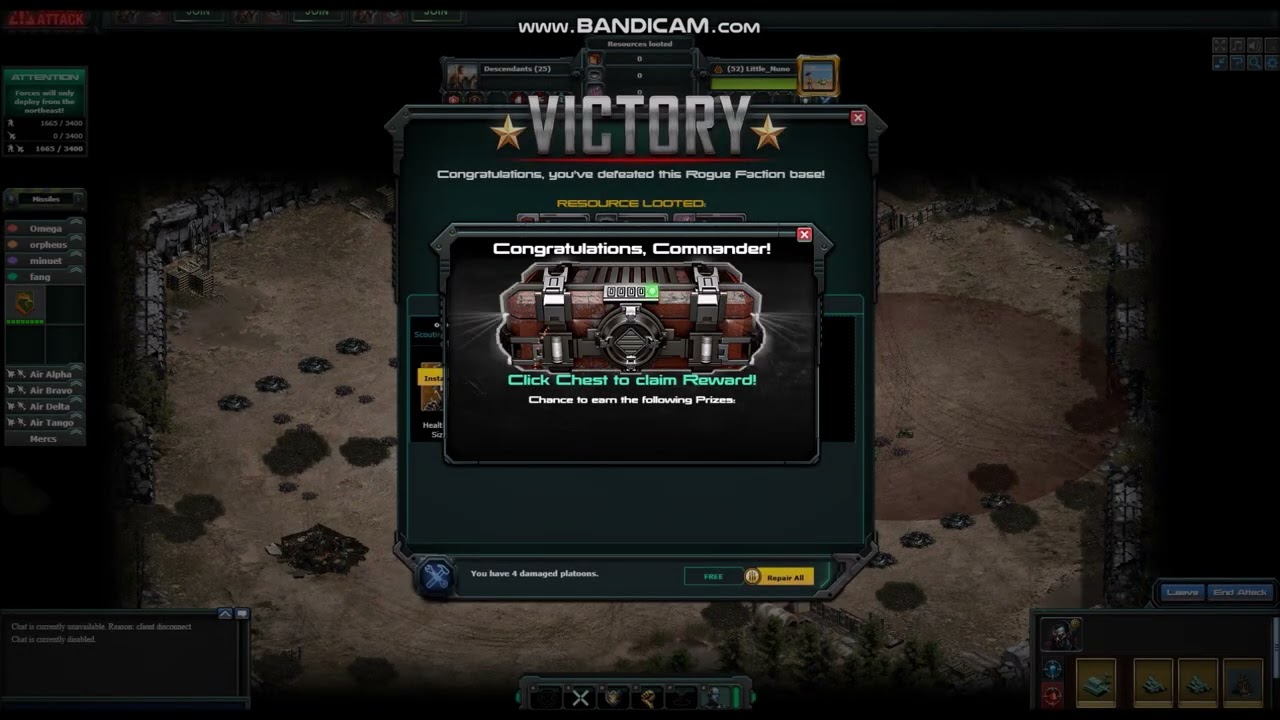 war commander Operation Tremors multi attack 2 tiers complet 64K in less 5min