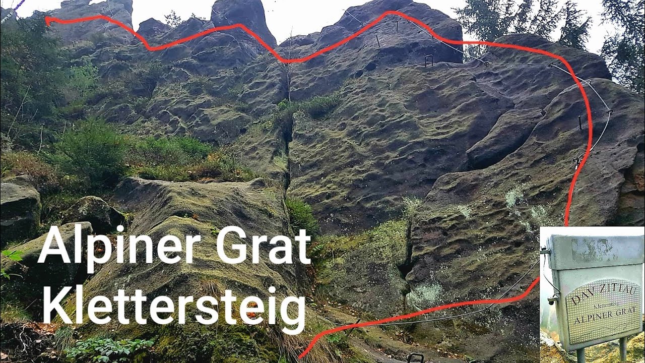 Zittauer Gebirge Jonsdorf Oybin Alpiner Grat Klettersteig Gebirgszug der Sudeten
