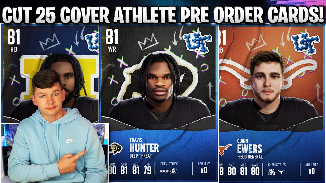 CFB 25 COVER ATHLETE PRE ORDER CARDS REVEALED! CUT 25 COVER ATHLETE CARDS!