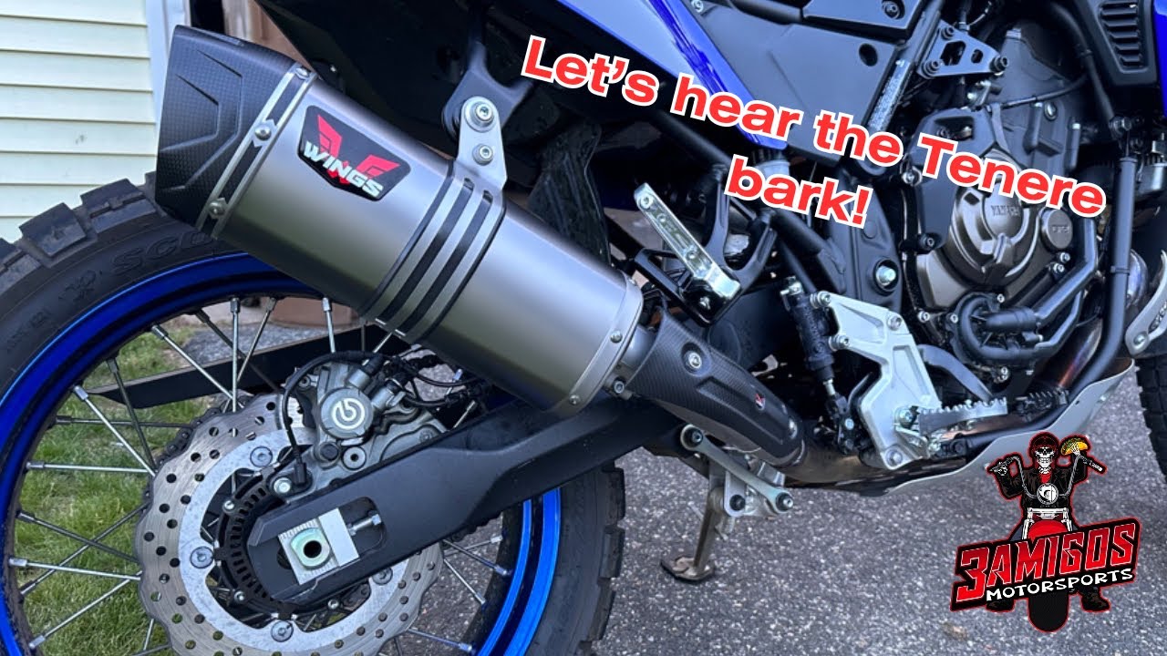 Giving the Tenere a Bark!!! - New Wings Exhaust #yamahatenere700