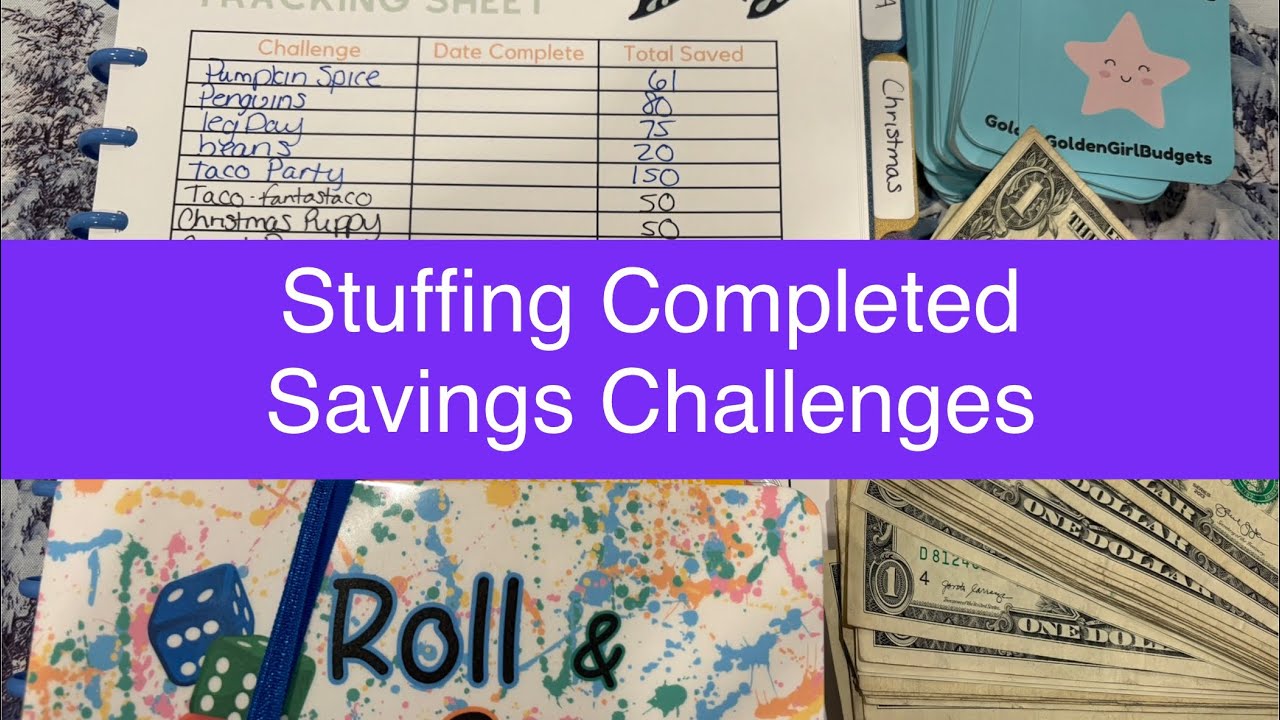 Cash Stuffing Completed Savings Challenges to Sinking Funds l Roll and Save l G bucks l 2024 Wrap up