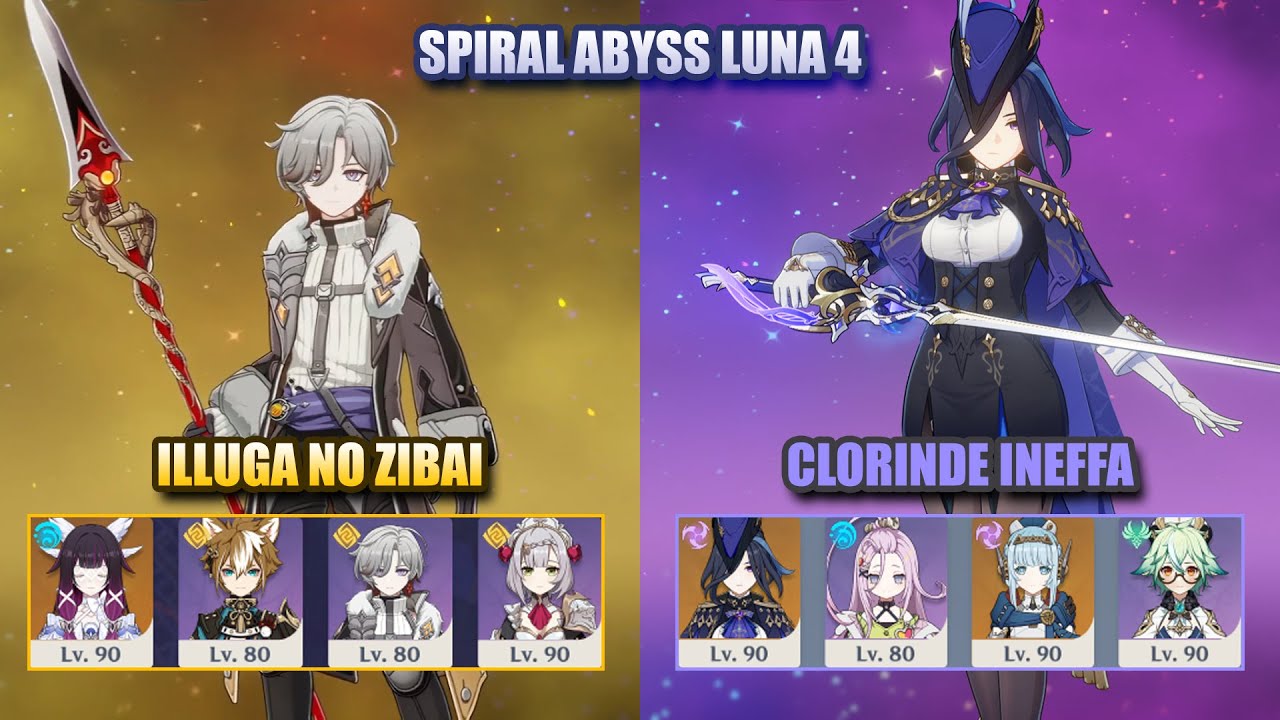 Illuga Noelle No Zibai Lunar-Crystallize & Clorinde Ineffa | Spiral Abyss Luna 4 | Genshin Impact