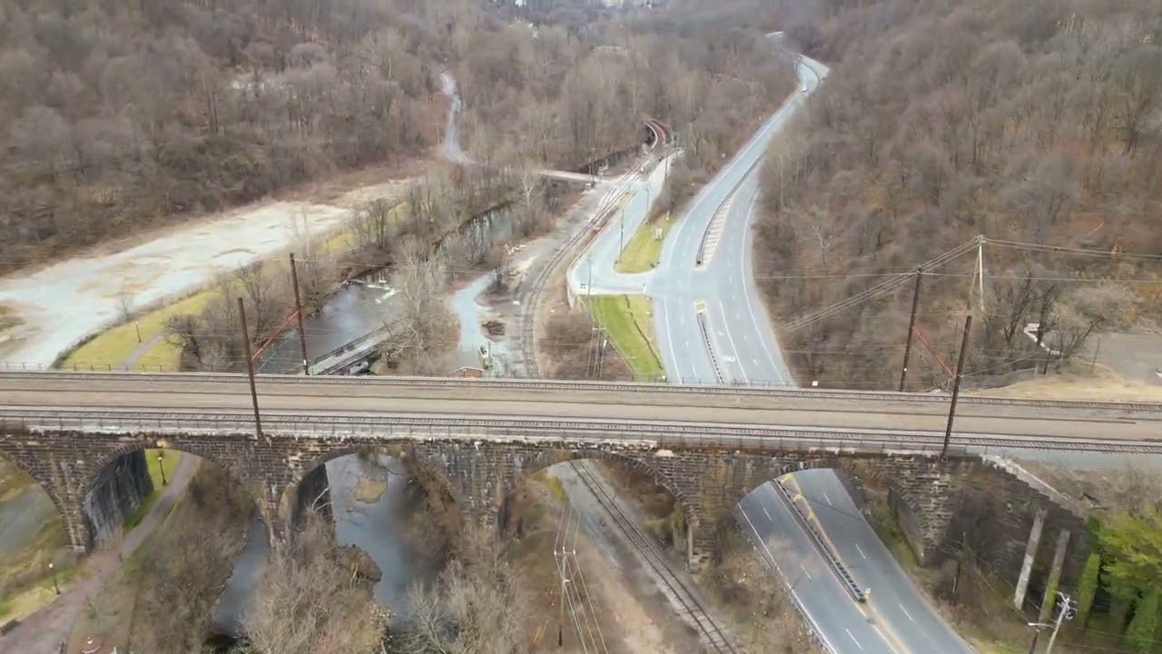 flying over downtown coatesville Pennsylvania
