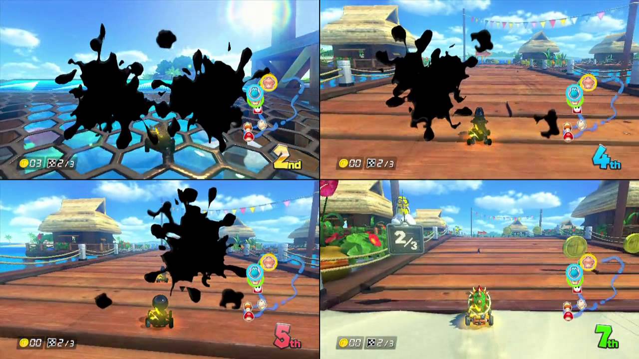 Mario Kart 8: 4 Player VS Races (part 9)