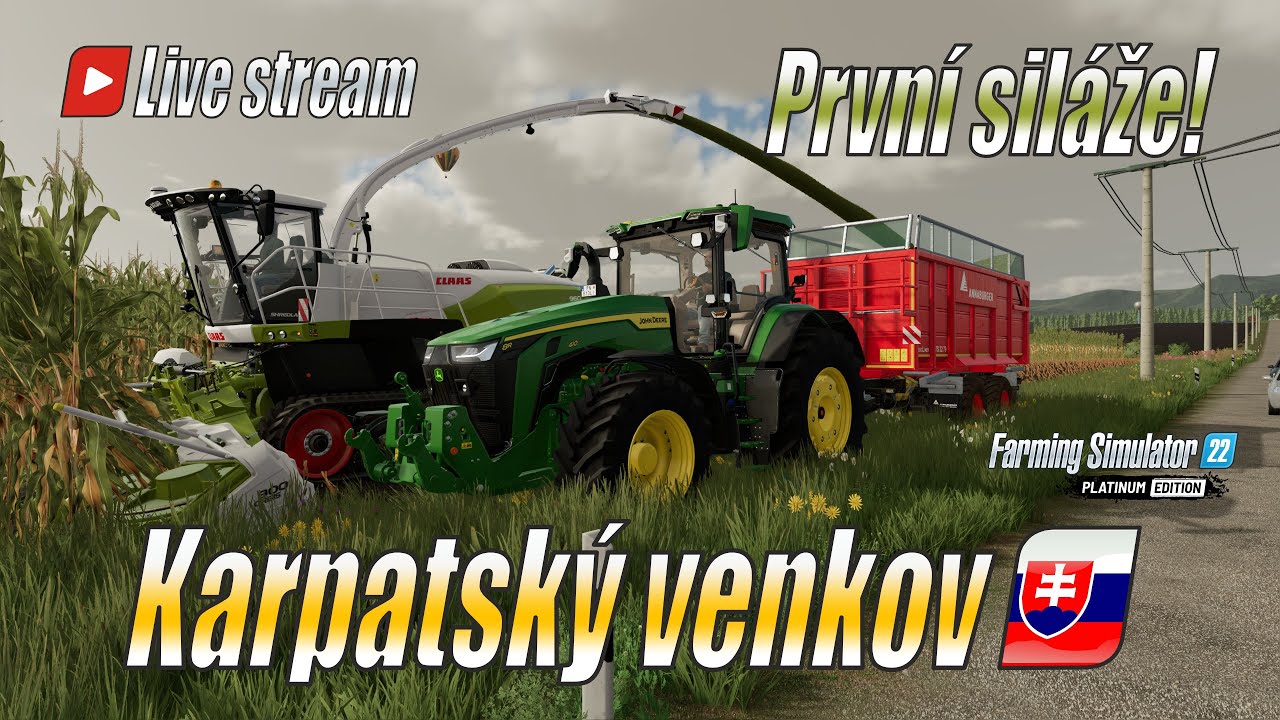 🌽 Kukuřičné siláže! - Live stream na mapě Carpathian Countryside PC-Only verze! - FS22 (4K/HDR)