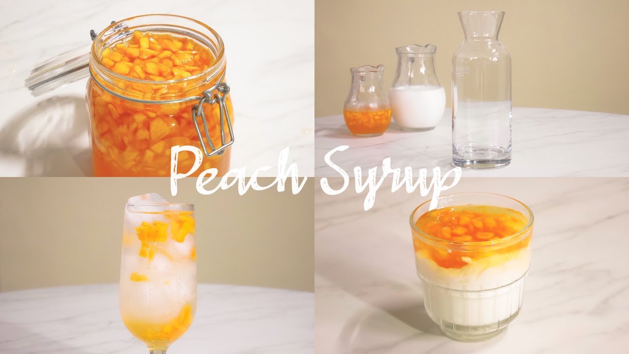 홈카페｜복숭아청 만들기 + 복숭아청으로 우유, 복숭아 에이드, 복숭아 요거트 만들어 먹기｜home cafe