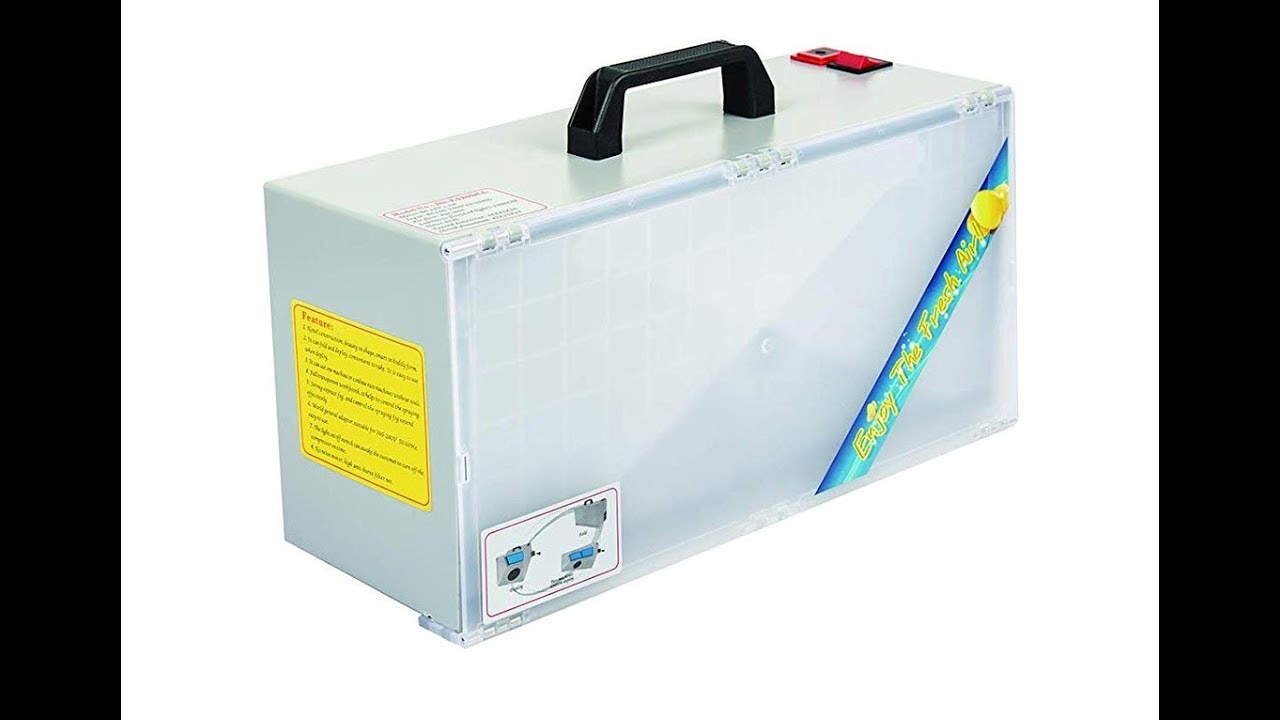 Folding airbrush spray booth for modeling and craft use with LED light from Amazon