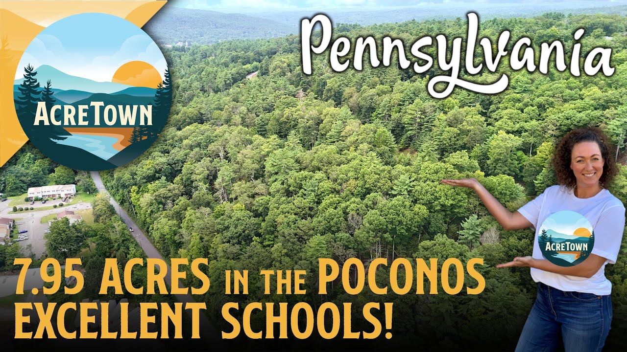 Pocono Mountains Land for Sale | 7.95 acres | Flat Build Site | Gorgeous Delaware River Valley Views