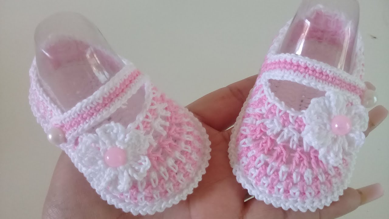 Zapatitos tejidos a crochet- paso a paso - modelo Ara - 3 a 6 meses