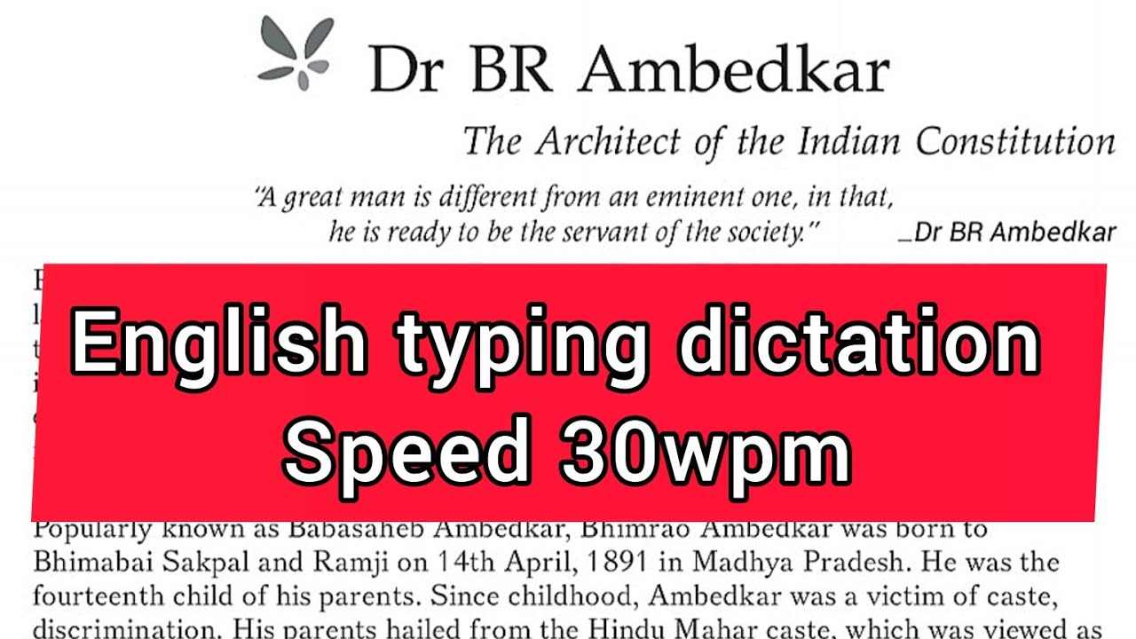 english dictation 30 wpm || english typing dictation for beginners || SSC, RSMSSB, KVS, CRPF, MTS IA
