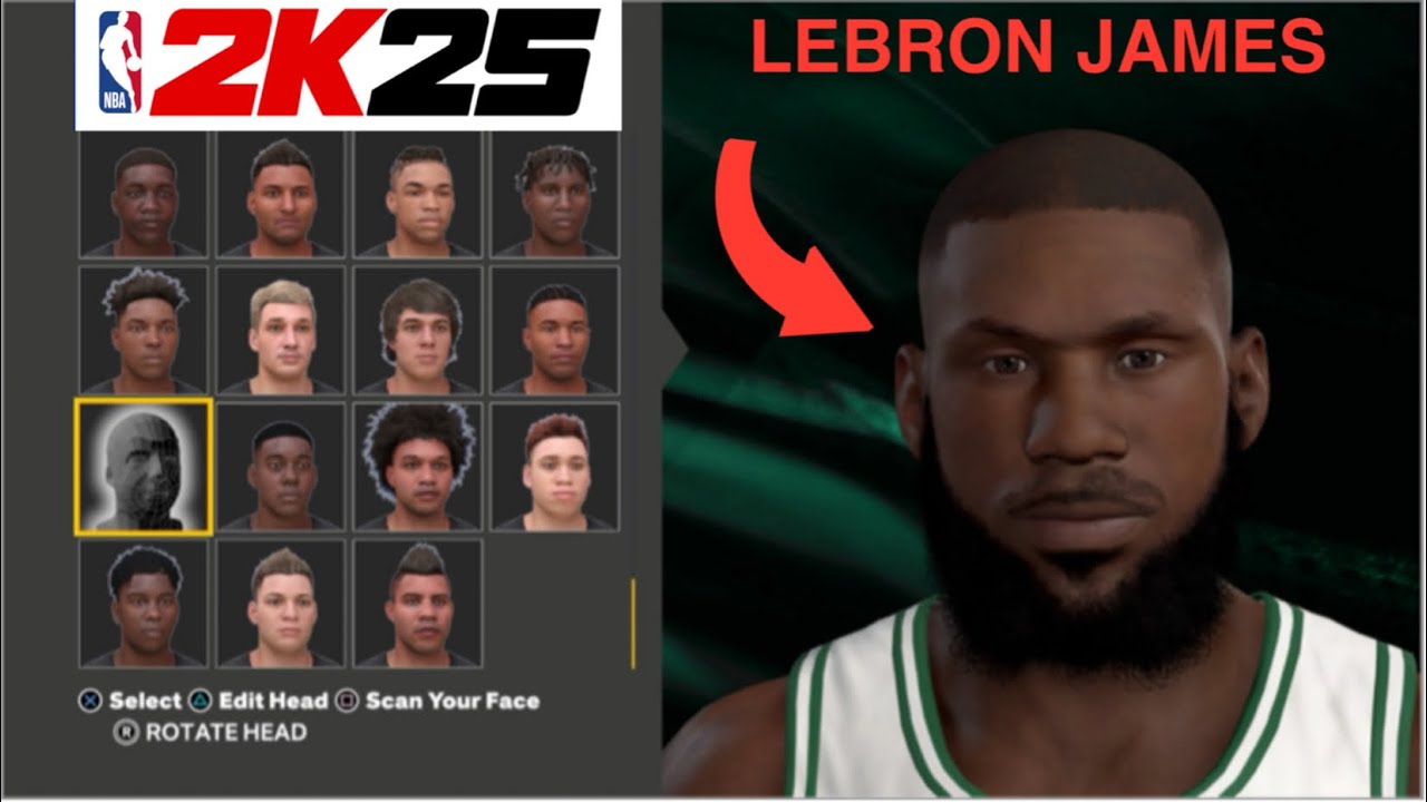 LeBron James Face Creation NBA 2K25 - Current Gen