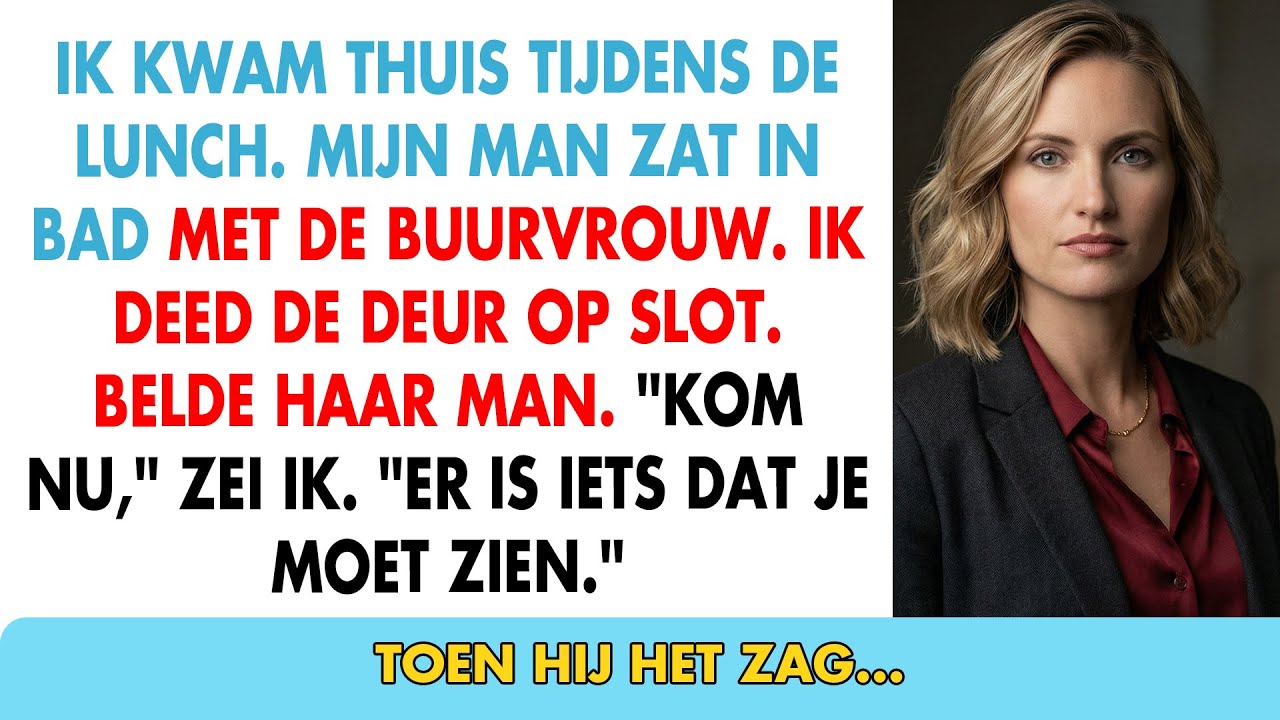 Mijn man zat met onze buurvrouw in bad. Ik sloot de deur en maakte mijn plan..