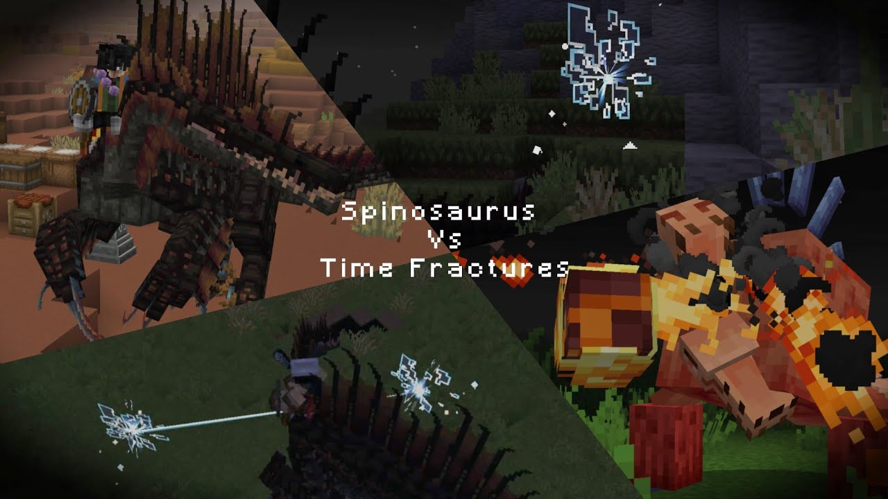 Minecraft Spinosaurus vs Time Fractures (Marvelous Menagerie: Paradoxical Mod) (Deadly Encounters)