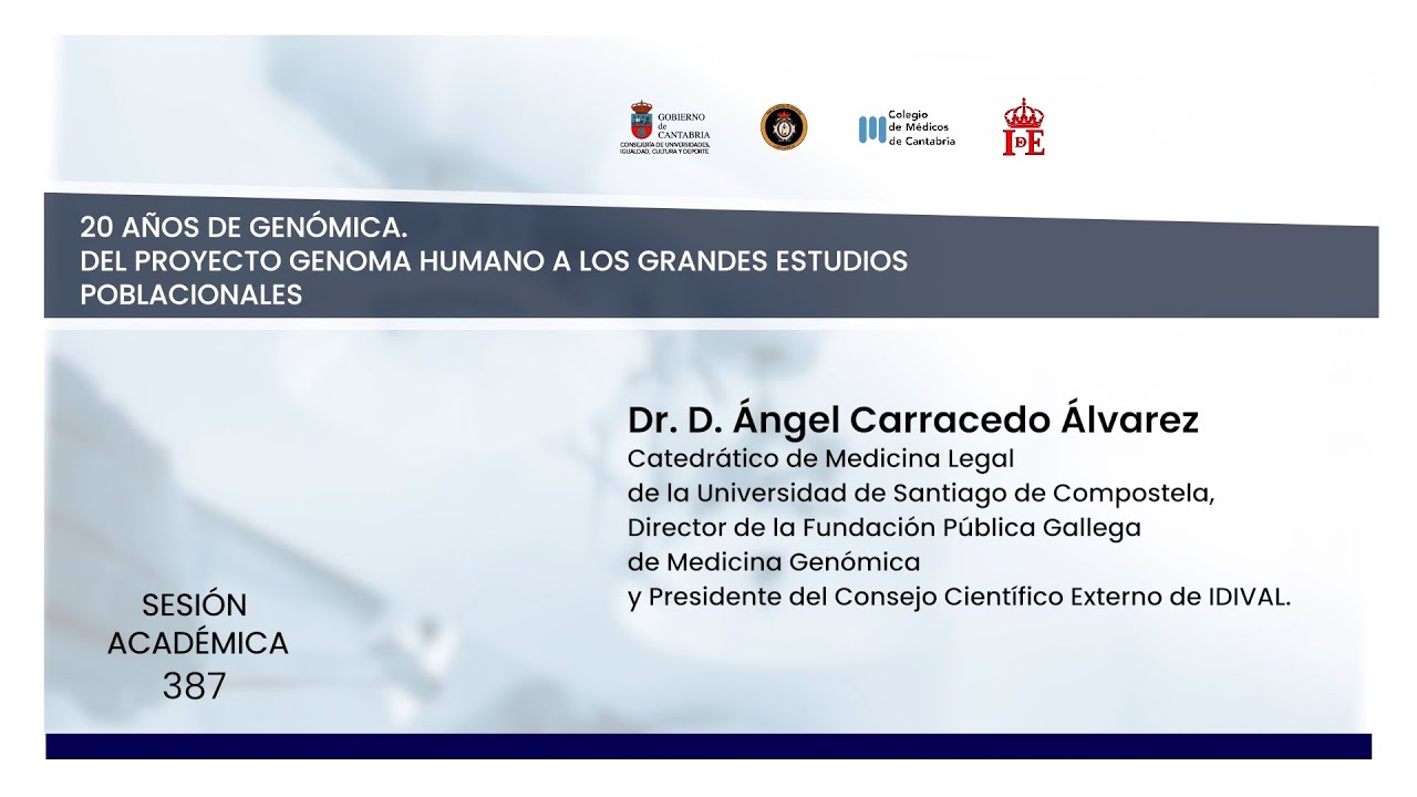 Dr. D. ÁNGEL CARRACEDO ÁLVAREZ. 20 Años de Genómica.
