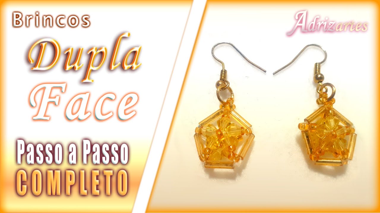 Como Fazer Brincos de Cristais e Canutilhos - Dupla Face - Adrizartes Bijuterias F&aacute;cil de Fazer