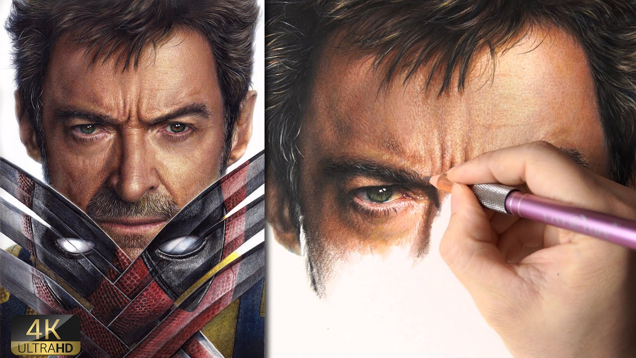 Real Time Drawing Deadpool & Wolverine(Hugh Jackman) in Colored Pencil || Part 4