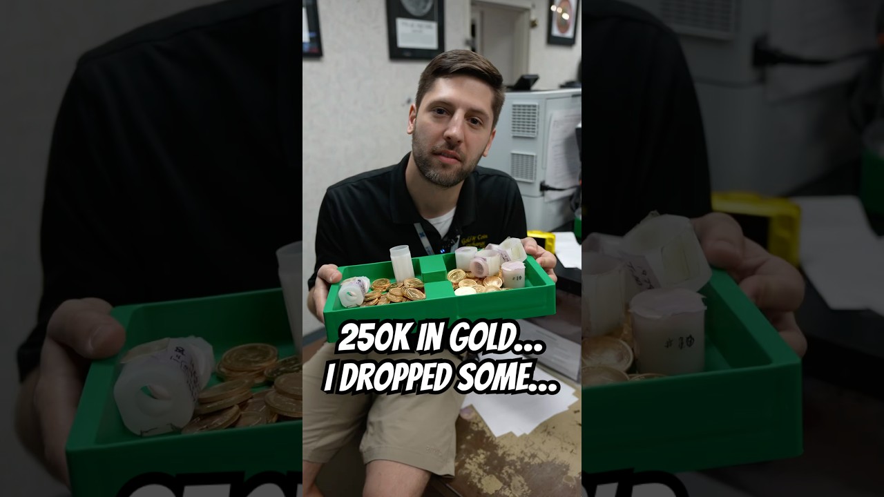 GUY MISHANDLES $250K IN GOLD COINS 😳 #gold #goldcoins #wealth