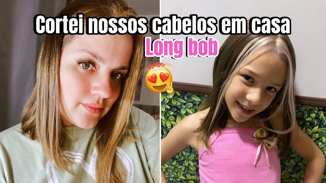 CORTEI O CABELO EM CASA | long bob 💇🏼‍♀️💫🩷