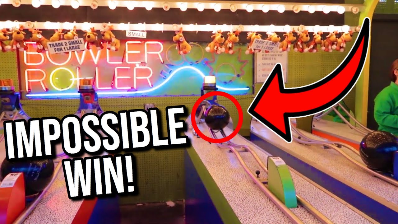 Impossible Carnival Game MAJOR PRIZE WIN! - Bowler Roller