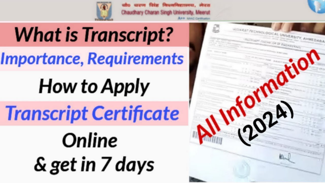 How to get Transcript from CCS University | What is Transcript Certificate and why it is required ?