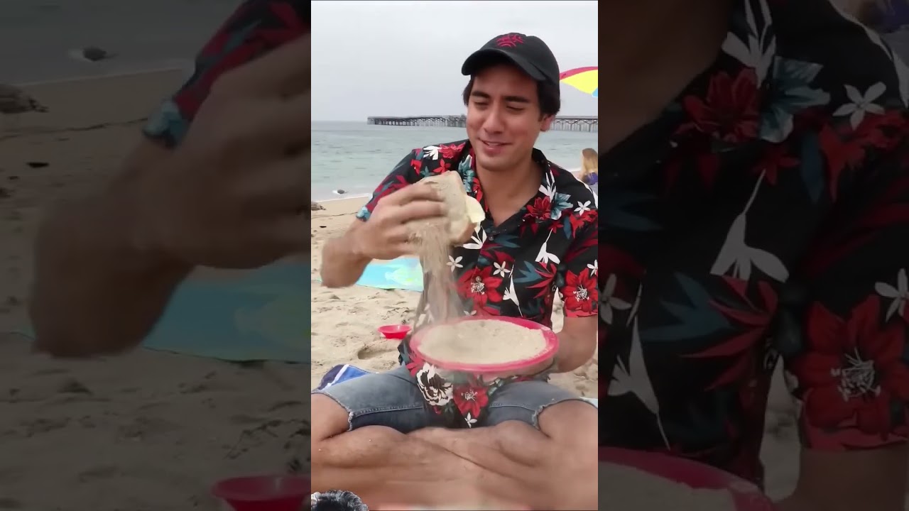 Zach King Teste A #beach #funny #comedy #memes #reaction #magician #zachking #hangerbanger #shorts