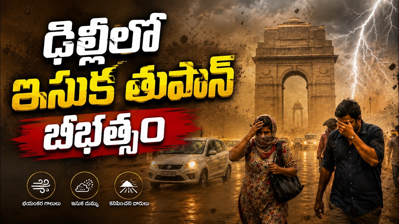 Delhi dust storm: ఢిల్లీలో ఇసుక తుఫాను బీభత్సం | Massive Sandstorm Hits Delhi-NCR | Asianet Telugu