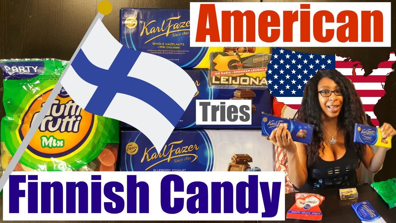 American Girl Trying Finnish Candy! Chocolate & Epic SALMIAKKI Tar Salty Licorice!